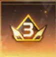 golden badge with number 3