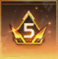 golden badge with number 5