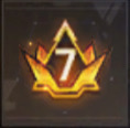 golden badge with number 7
